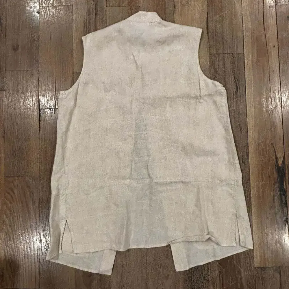 Talbots Vintage 100% Linen Sleeveless Button-Down Vest - Picture 4 of 9